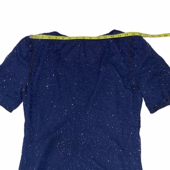 LAURENCE Kazar Blue Beaded Silk Maxi Dress Medium - Picture 6 of 12